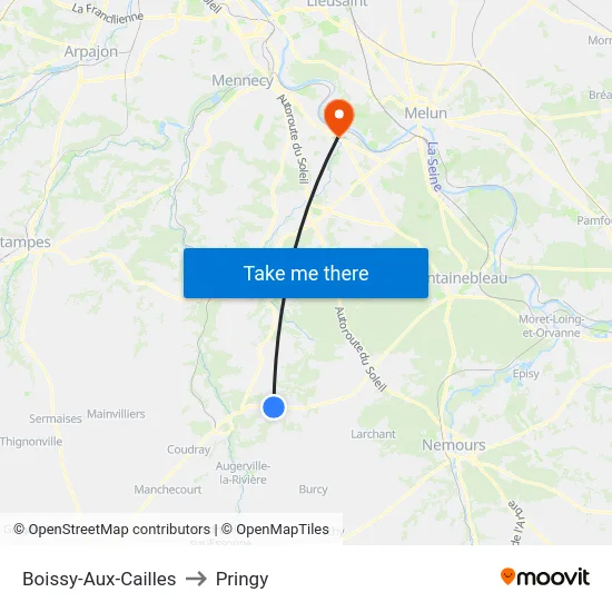 Boissy-Aux-Cailles to Pringy map