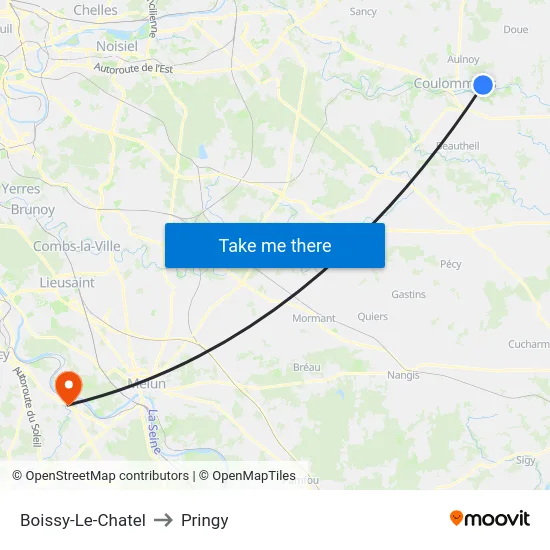 Boissy-Le-Chatel to Pringy map