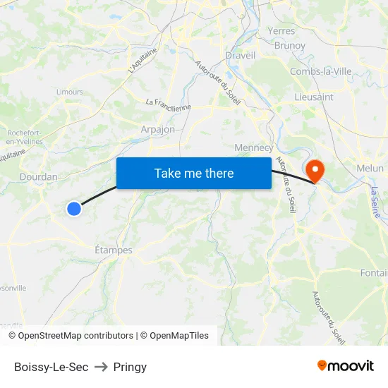 Boissy-Le-Sec to Pringy map