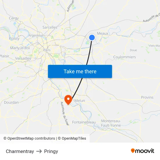 Charmentray to Pringy map