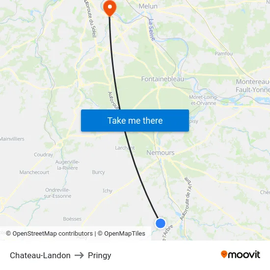 Chateau-Landon to Pringy map