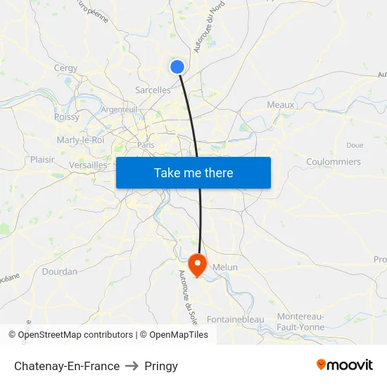 Chatenay-En-France to Pringy map