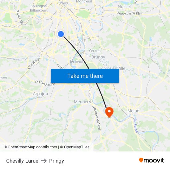 Chevilly-Larue to Pringy map