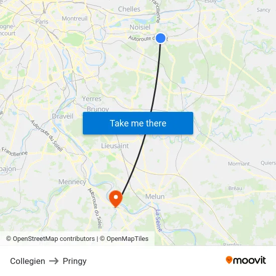 Collegien to Pringy map