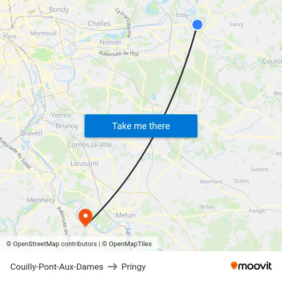 Couilly-Pont-Aux-Dames to Pringy map