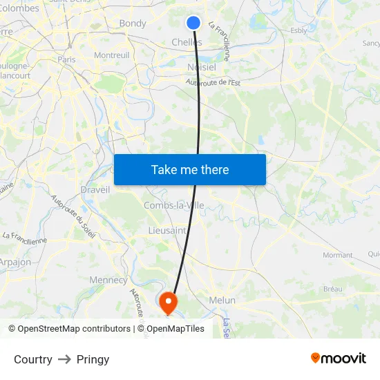 Courtry to Pringy map