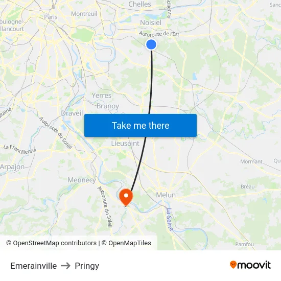 Emerainville to Pringy map