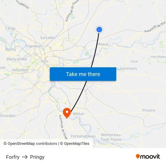 Forfry to Pringy map