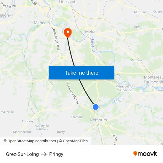 Grez-Sur-Loing to Pringy map