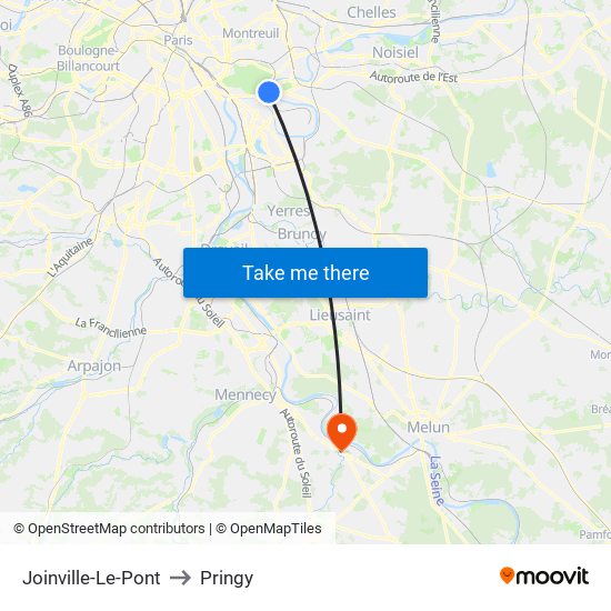 Joinville-Le-Pont to Pringy map