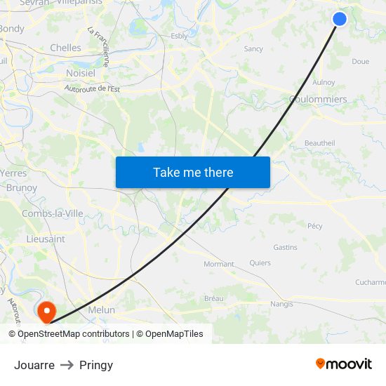 Jouarre to Pringy map