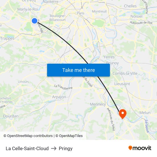 La Celle-Saint-Cloud to Pringy map