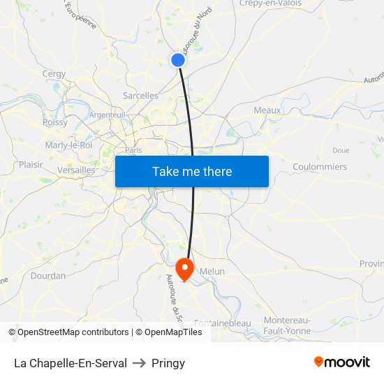 La Chapelle-En-Serval to Pringy map