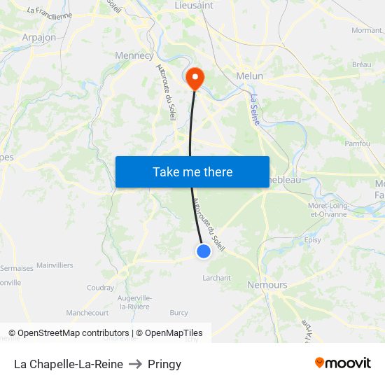 La Chapelle-La-Reine to Pringy map