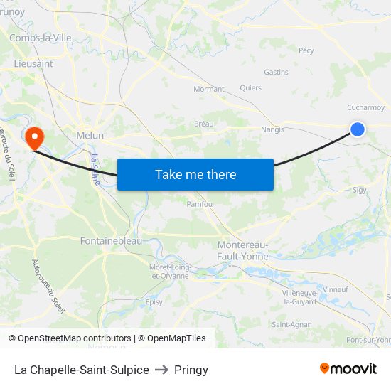 La Chapelle-Saint-Sulpice to Pringy map