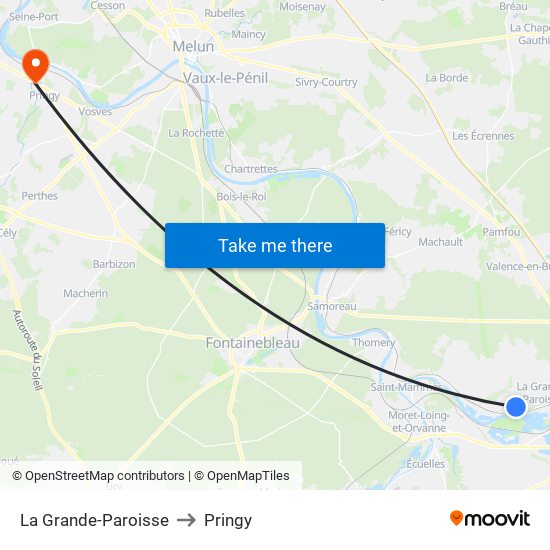 La Grande-Paroisse to Pringy map