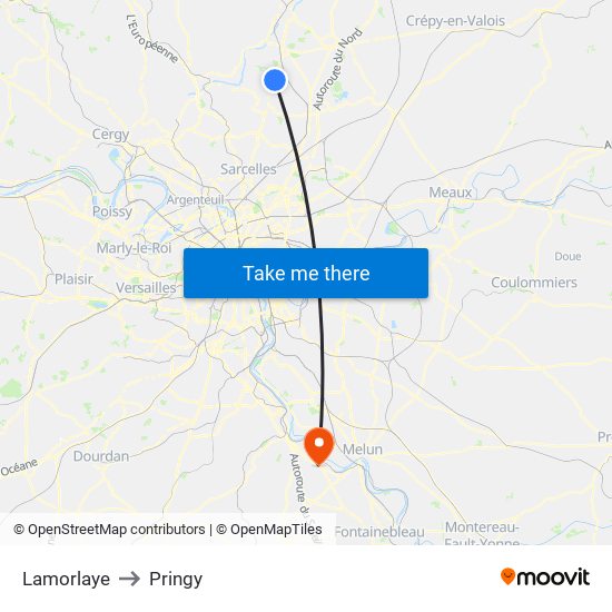 Lamorlaye to Pringy map