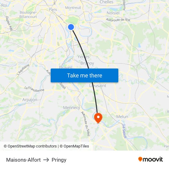 Maisons-Alfort to Pringy map