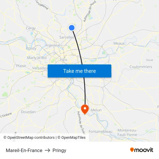 Mareil-En-France to Pringy map