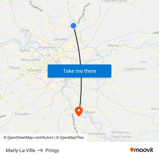 Marly-La-Ville to Pringy map