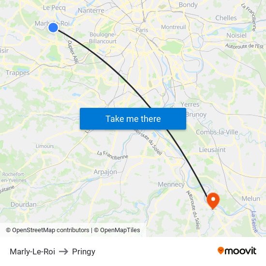 Marly-Le-Roi to Pringy map