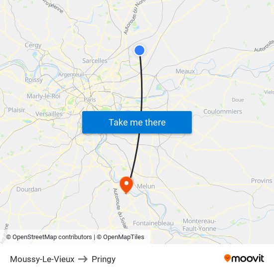 Moussy-Le-Vieux to Pringy map