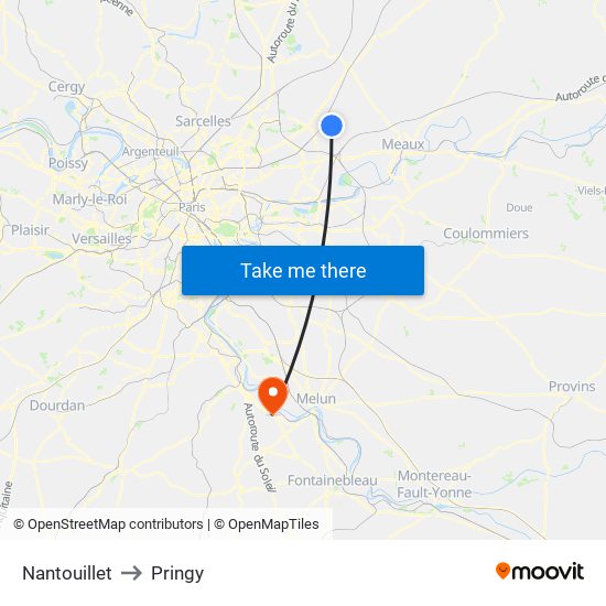 Nantouillet to Pringy map