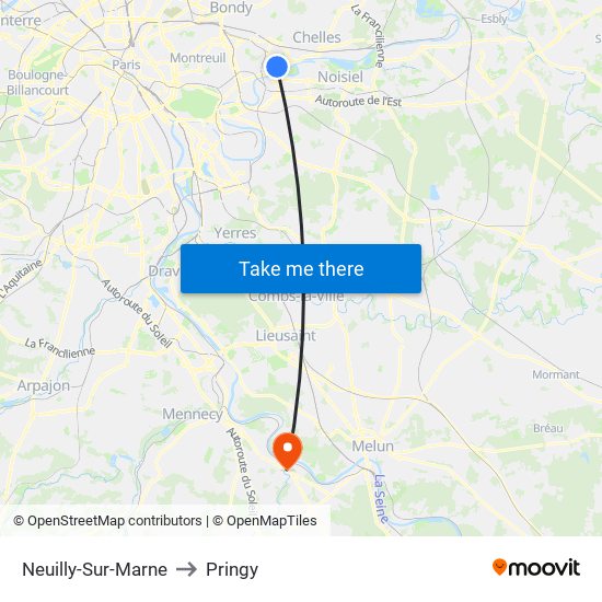 Neuilly-Sur-Marne to Pringy map