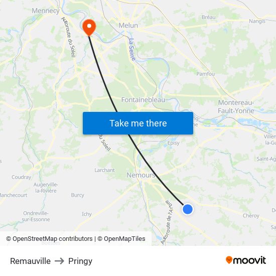 Remauville to Pringy map