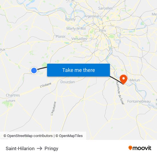 Saint-Hilarion to Pringy map