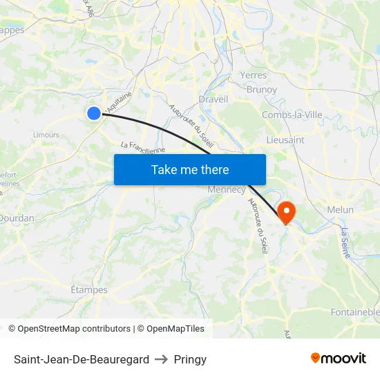 Saint-Jean-De-Beauregard to Pringy map