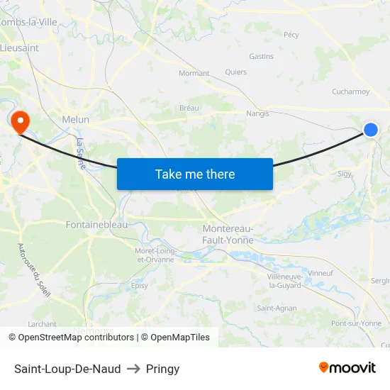Saint-Loup-De-Naud to Pringy map
