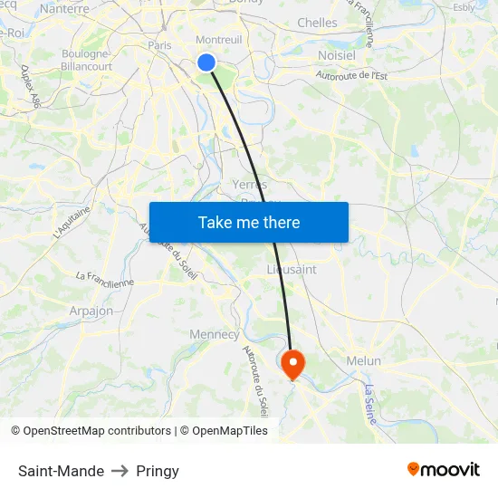 Saint-Mande to Pringy map