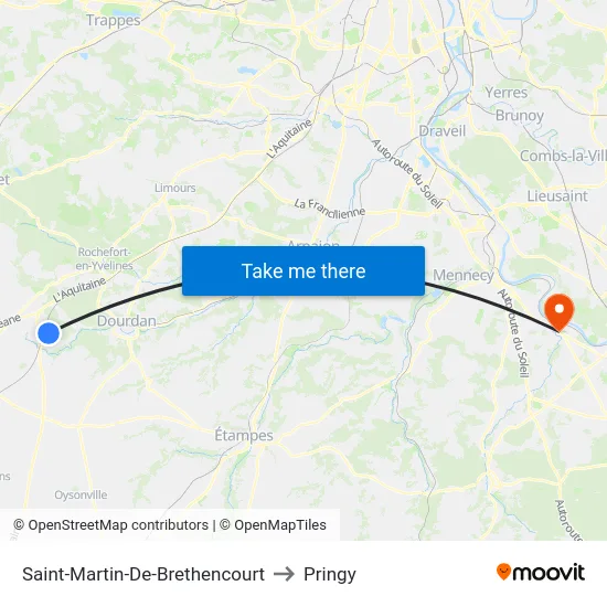Saint-Martin-De-Brethencourt to Pringy map