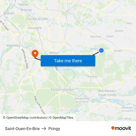 Saint-Ouen-En-Brie to Pringy map