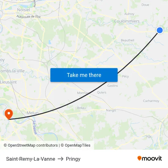Saint-Remy-La-Vanne to Pringy map