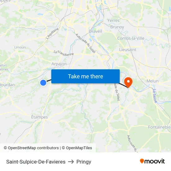 Saint-Sulpice-De-Favieres to Pringy map
