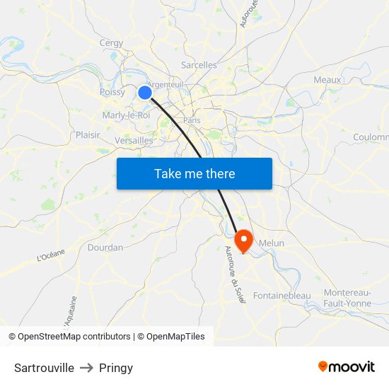 Sartrouville to Pringy map