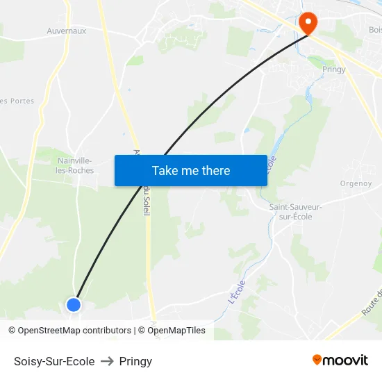 Soisy-Sur-Ecole to Pringy map