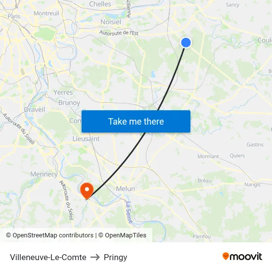 Villeneuve-Le-Comte to Pringy map