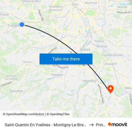 Saint-Quentin En Yvelines - Montigny-Le-Bretonneux to Pringy map