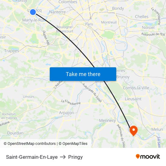 Saint-Germain-En-Laye to Pringy map