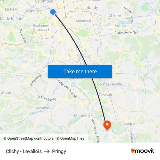 Clichy - Levallois to Pringy map