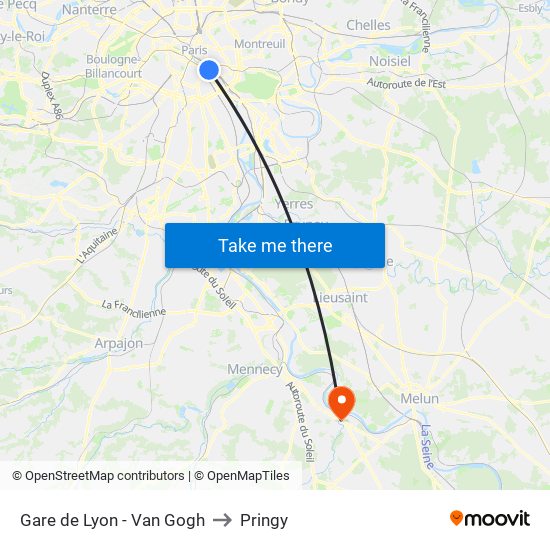 Gare de Lyon - Van Gogh to Pringy map