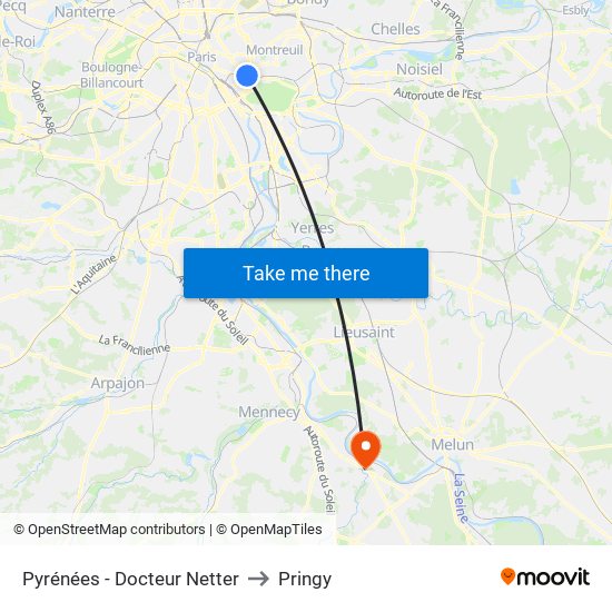 Pyrénées - Docteur Netter to Pringy map