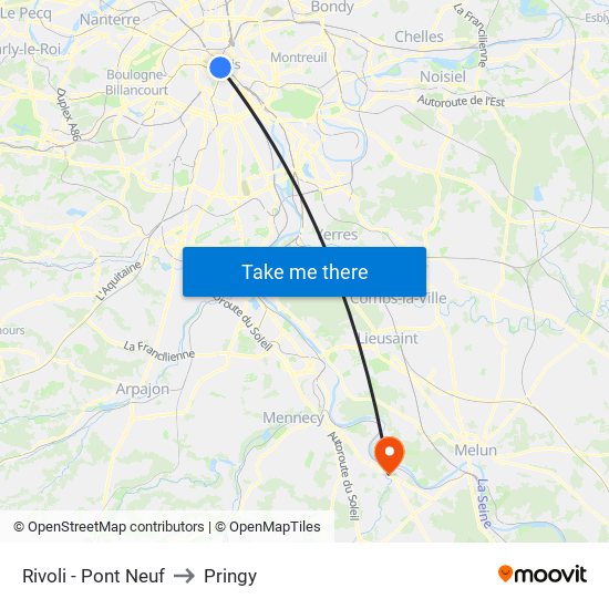 Rivoli - Pont Neuf to Pringy map