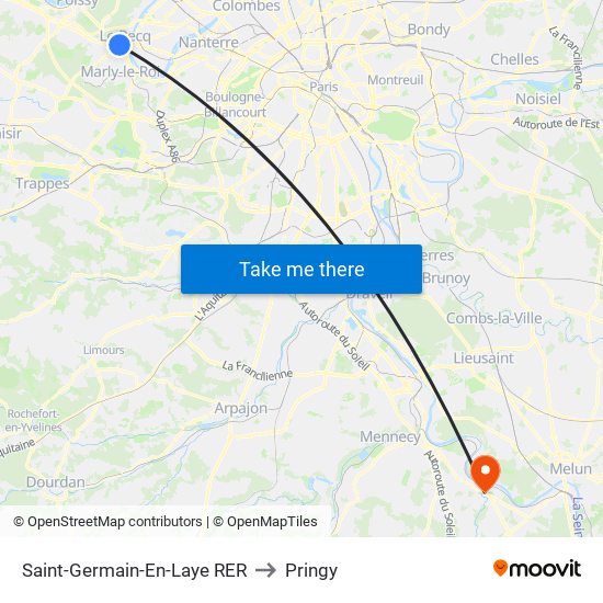 Saint-Germain-En-Laye RER to Pringy map