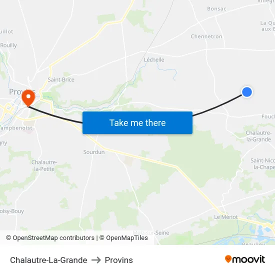 Chalautre-La-Grande to Provins map
