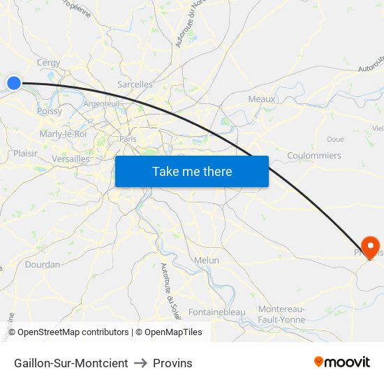 Gaillon-Sur-Montcient to Provins map