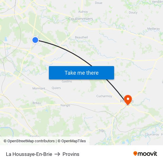 La Houssaye-En-Brie to Provins map